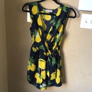 Lemon print romper